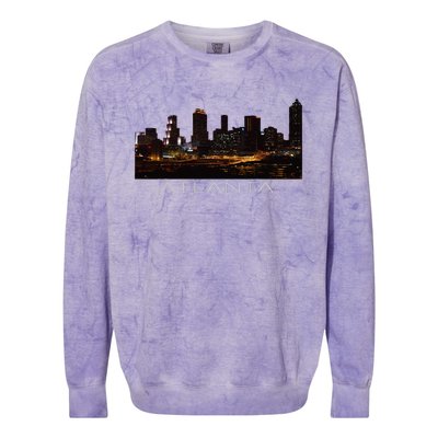 City Of Atlanta Nightlife Georgia Skyline Cityscape Love ATL Colorblast Crewneck Sweatshirt