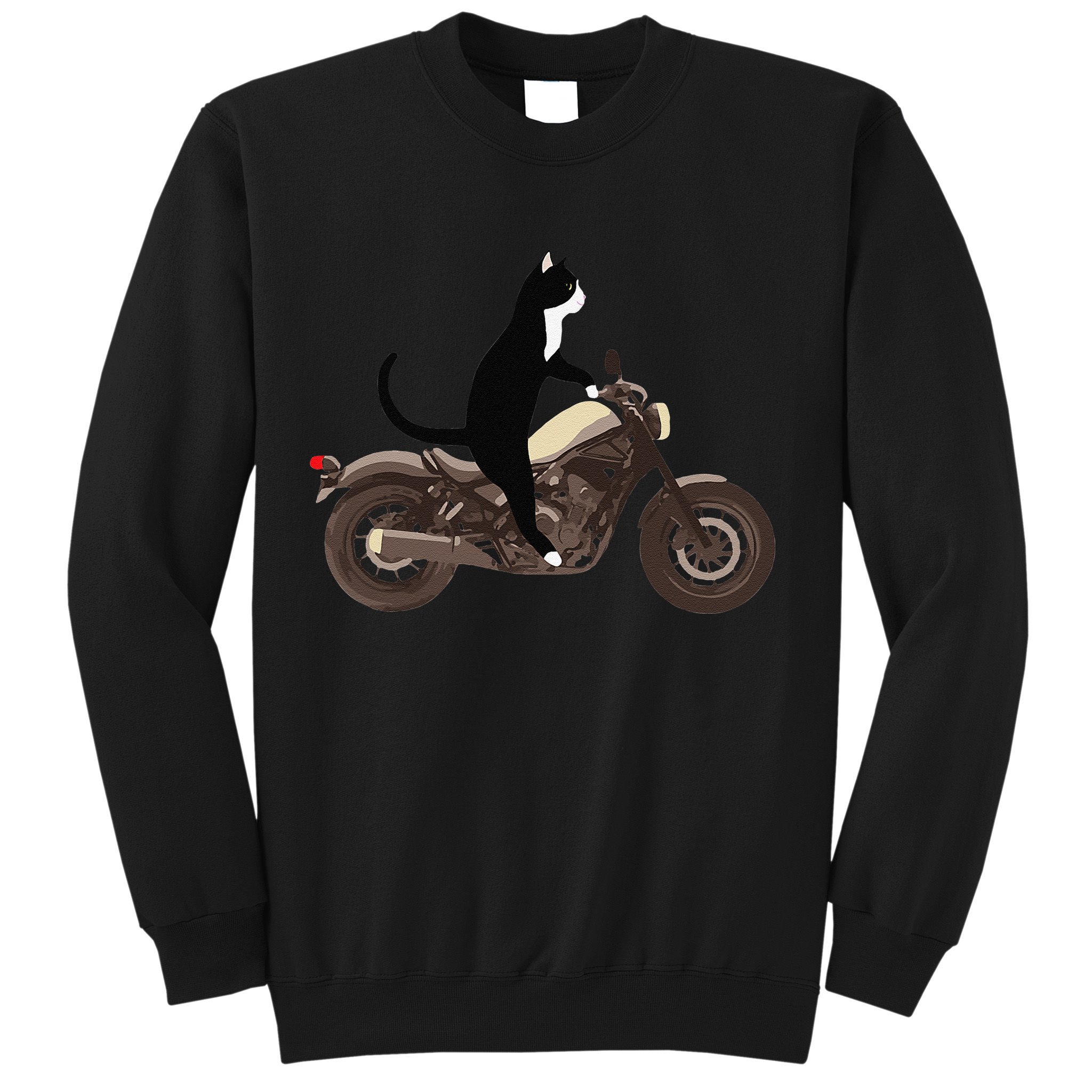 Cat On A Motorcycle Funny Sweatshirt