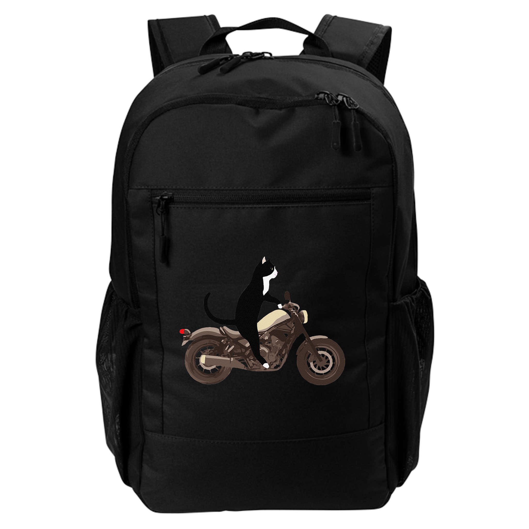 Cat On A Motorcycle Funny Backpack
