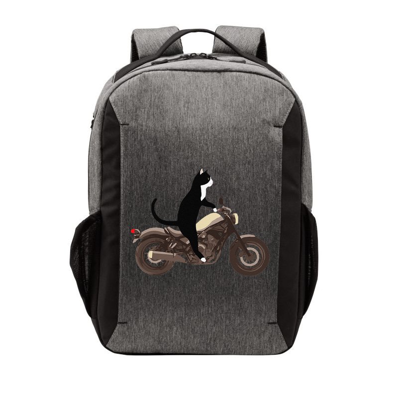 Cat On A Motorcycle Funny Vector Backpack