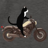 Cat On A Motorcycle Funny Vector Backpack