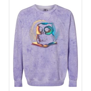 Cute Owl Animal With Book Colorblast Crewneck Sweatshirt