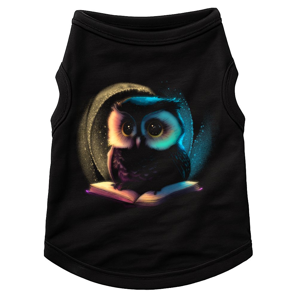 Cute Owl Animal With Book Doggie Tank