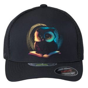 Cute Owl Animal With Book Flexfit Unipanel Trucker Cap