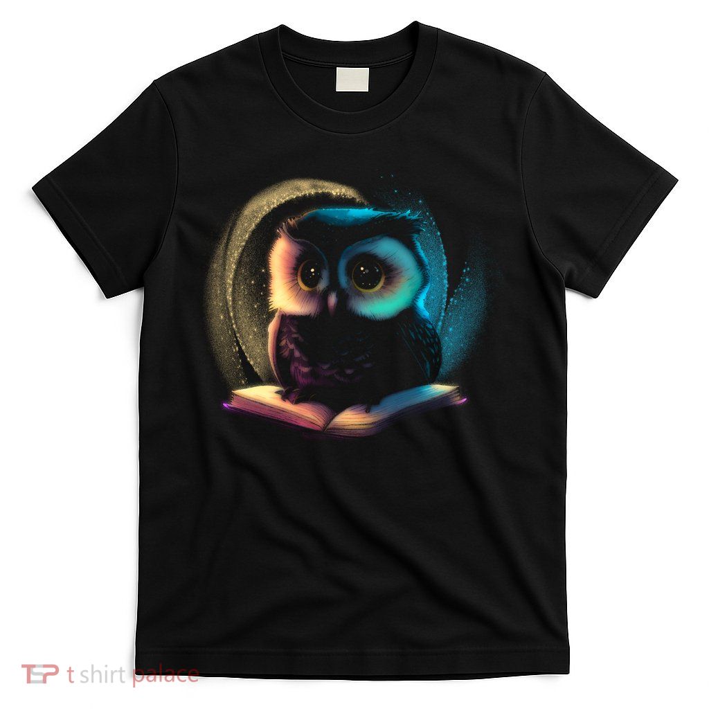 Cute Owl Animal With Book T-Shirt
