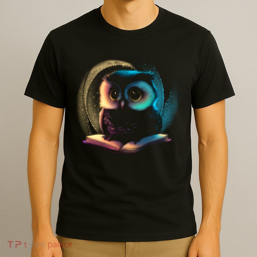 Cute Owl Animal With Book T-Shirt