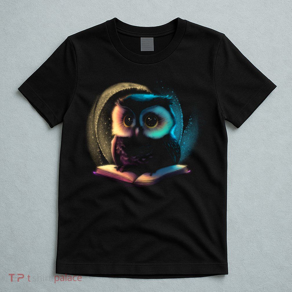 Cute Owl Animal With Book T-Shirt