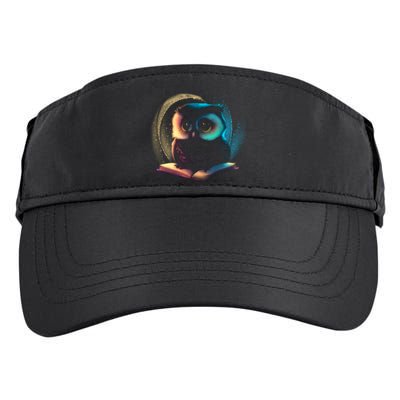 Cute Owl Animal With Book Adult Drive Performance Visor