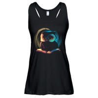 Cute Owl Animal With Book Ladies Essential Flowy Tank