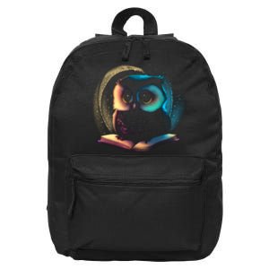 Cute Owl Animal With Book 16 in Basic Backpack