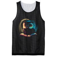 Cute Owl Animal With Book Mesh Reversible Basketball Jersey Tank
