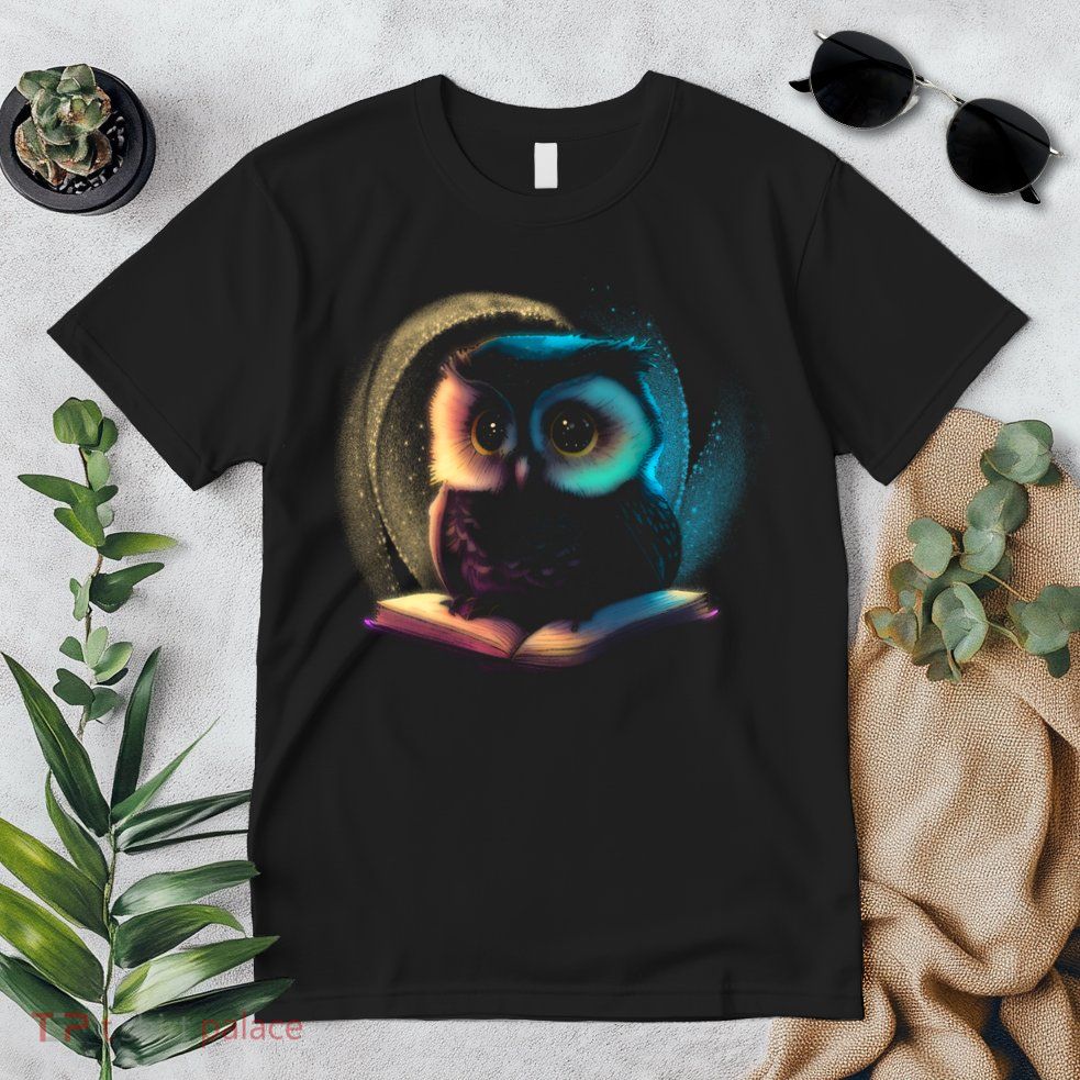 Cute Owl Animal With Book Premium T-Shirt