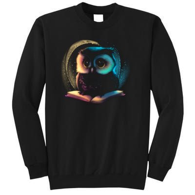 Cute Owl Animal With Book Tall Sweatshirt