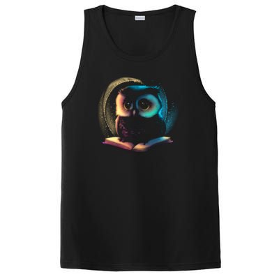 Cute Owl Animal With Book PosiCharge Competitor Tank