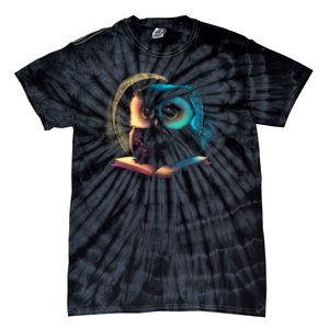 Cute Owl Animal With Book Tie-Dye T-Shirt