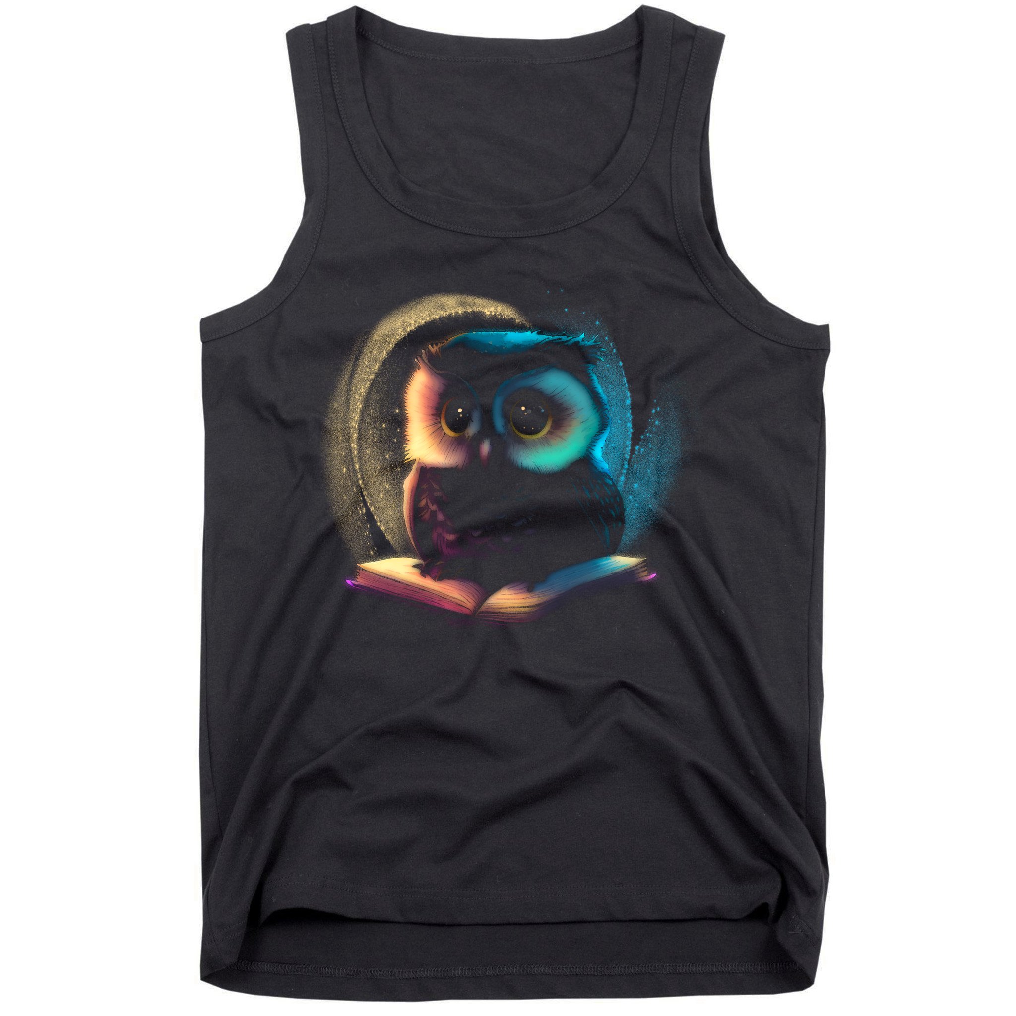 Cute Owl Animal With Book Tank Top