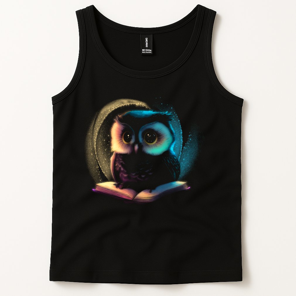 Cute Owl Animal With Book Tank Top