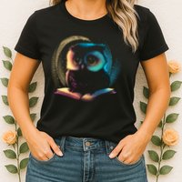 Cute Owl Animal With Book Womens T-Shirt