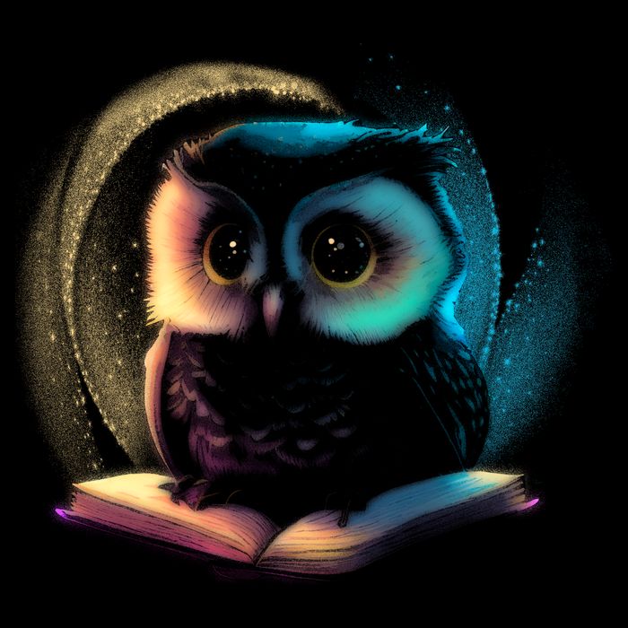 Cute Owl Animal With Book Womens T-Shirt
