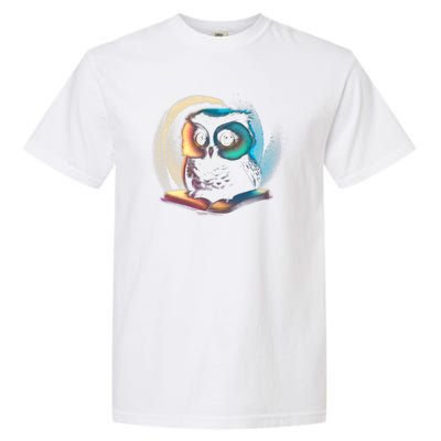 Cute Owl Animal With Book Garment-Dyed Heavyweight T-Shirt