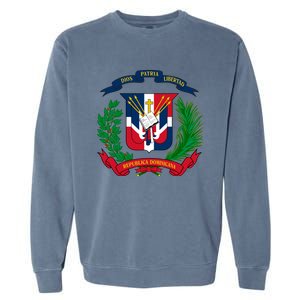 Coat Of Arms Republica Dominicana Bandera Dominican Flag Cool Gift Garment-Dyed Sweatshirt