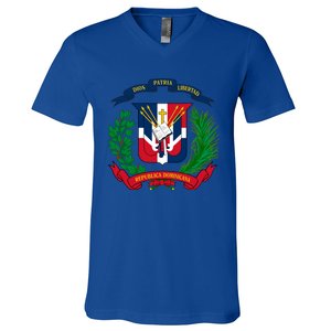 Coat Of Arms Republica Dominicana Bandera Dominican Flag Cool Gift V-Neck T-Shirt