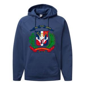 Coat Of Arms Republica Dominicana Bandera Dominican Flag Cool Gift Performance Fleece Hoodie