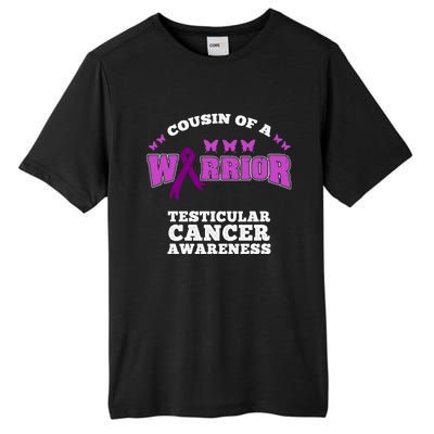 Cousin Of A Warrior Testicular Cancer Awareness Cool Gift Tall Fusion ChromaSoft Performance T-Shirt