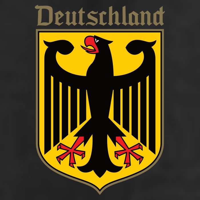 Coat Of Arms Of Germany | German Eagle | Deutschland 7 Panel Mesh Trucker Snapback Hat