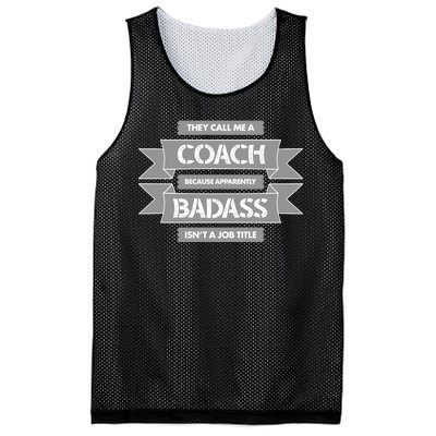 Coach Because Badass Isn't A Job Title Mesh Reversible Basketball Jersey Tank