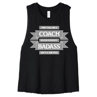 Coach Because Badass Isn't A Job Title Women's Racerback Cropped Tank