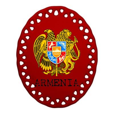 Coat of Arms of Armenia Ceramic Oval Ornament