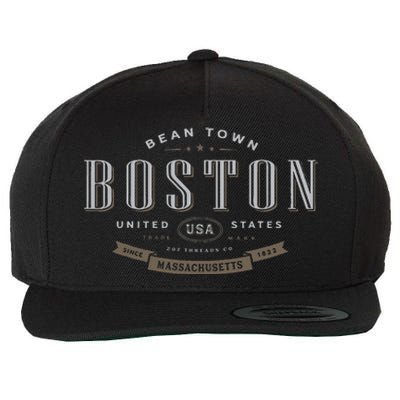 City Of Boston Wool Snapback Cap