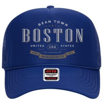 City Of Boston High Crown Mesh Back Trucker Hat