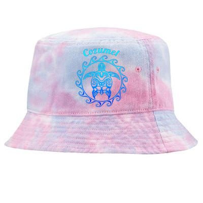 Cozumel Ocean Blue Tribal Turtle Tie-Dyed Bucket Hat