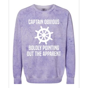 Captain Obvious Boldly Pointing Out The Apparent Sarcasm Colorblast Crewneck Sweatshirt