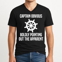 Captain Obvious Boldly Pointing Out The Apparent Sarcasm V-Neck T-Shirt