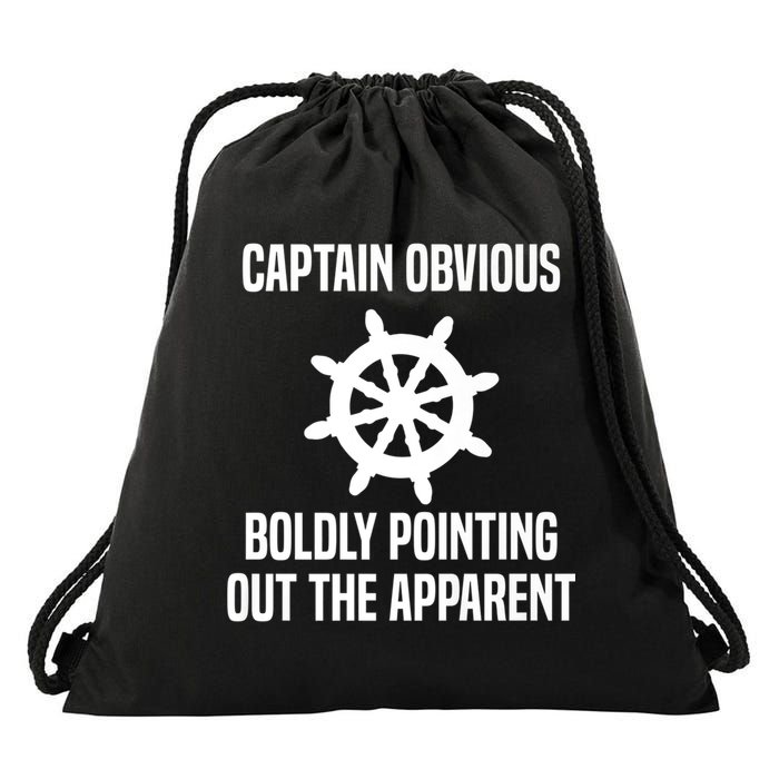 Captain Obvious Boldly Pointing Out The Apparent Sarcasm Drawstring Bag