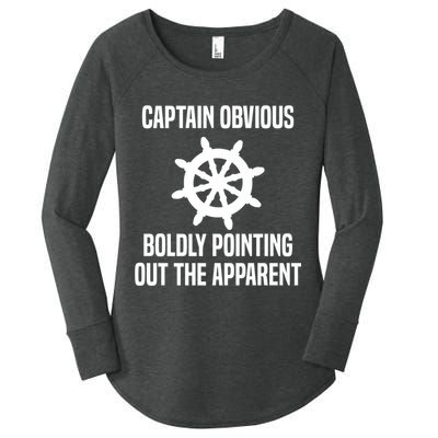 Captain Obvious Boldly Pointing Out The Apparent Sarcasm Women's Perfect Tri Tunic Long Sleeve Shirt