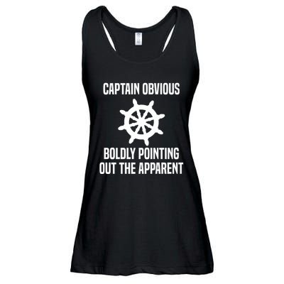 Captain Obvious Boldly Pointing Out The Apparent Sarcasm Ladies Essential Flowy Tank