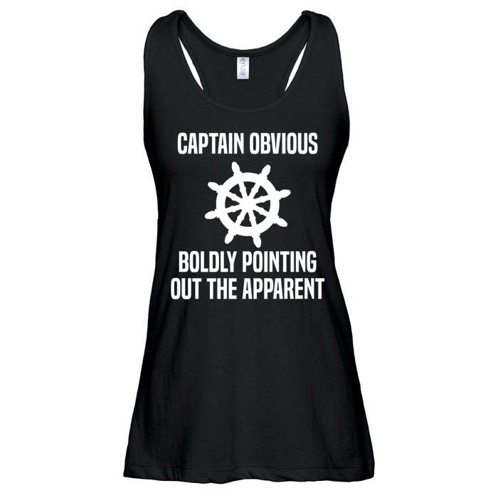 Captain Obvious Boldly Pointing Out The Apparent Sarcasm Ladies Essential Flowy Tank