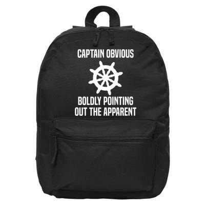 Captain Obvious Boldly Pointing Out The Apparent Sarcasm 16 in Basic Backpack