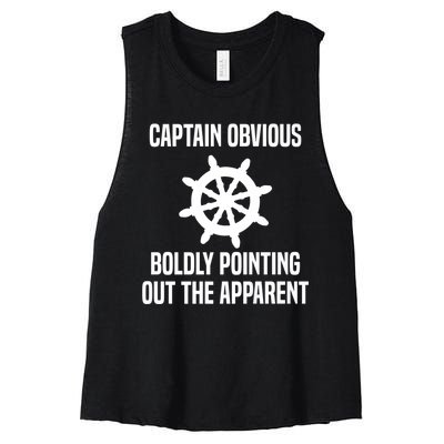 Captain Obvious Boldly Pointing Out The Apparent Sarcasm Women's Racerback Cropped Tank