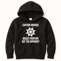 Captain Obvious Boldly Pointing Out The Apparent Sarcasm Kids Hoodie