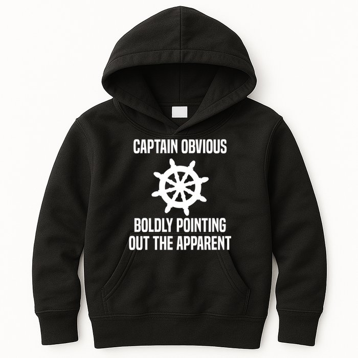 Captain Obvious Boldly Pointing Out The Apparent Sarcasm Kids Hoodie