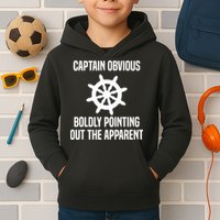 Captain Obvious Boldly Pointing Out The Apparent Sarcasm Kids Hoodie