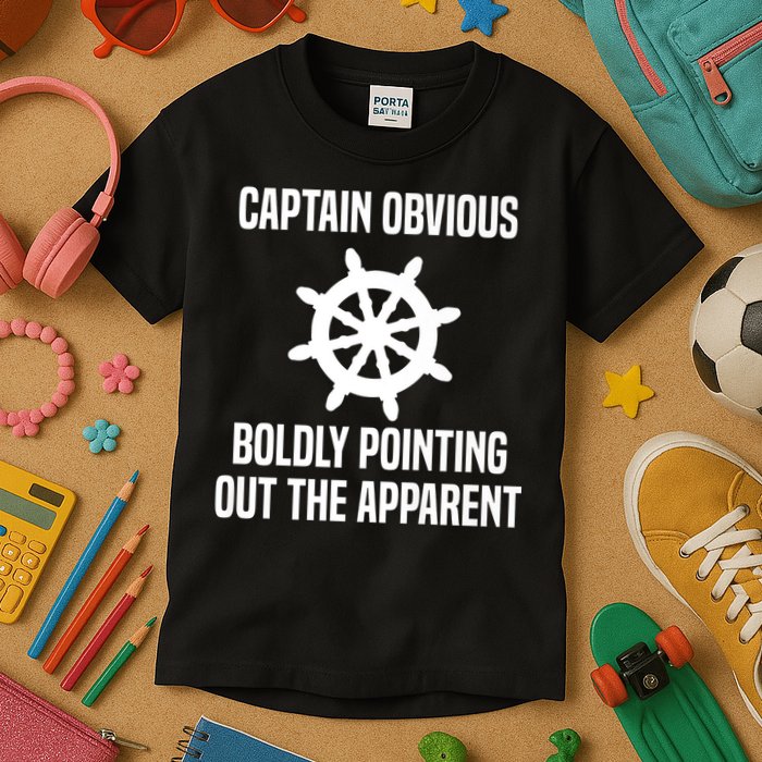 Captain Obvious Boldly Pointing Out The Apparent Sarcasm Kids T-Shirt