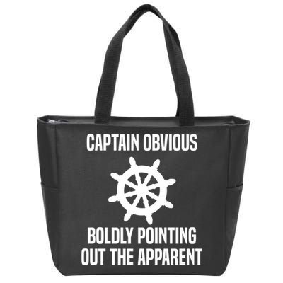 Captain Obvious Boldly Pointing Out The Apparent Sarcasm Zip Tote Bag