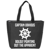 Captain Obvious Boldly Pointing Out The Apparent Sarcasm Zip Tote Bag