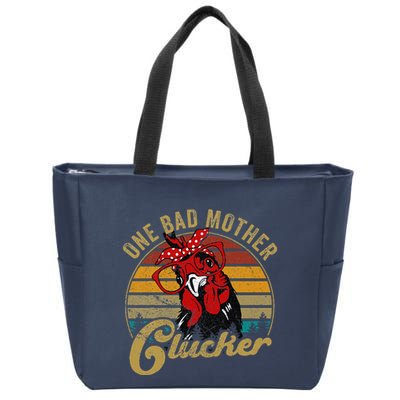 Chickenshirt One Bad Mother Clucker Funny Mom Day Hen Women Zip Tote Bag